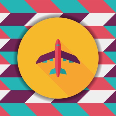 Uzun Gölge, eps10 ile ulaşım uçak düz simgesi