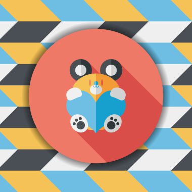 Sevgililer günü hediyesi ayı düz simgesiyle uzun gölge, eps10