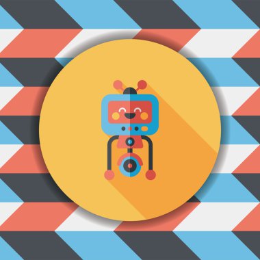 Robot kavramı uzun gölge, eps10 düz simgesiyle