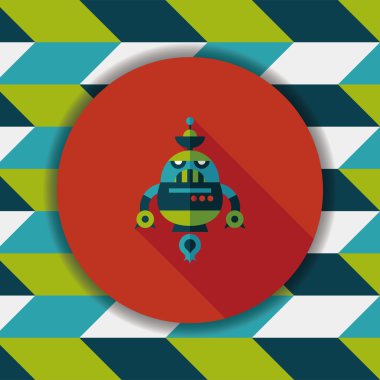 Robot kavramı uzun gölge, eps10 düz simgesiyle