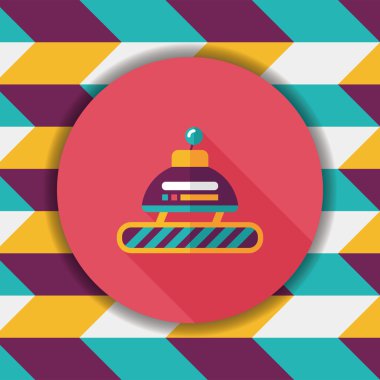 Robot kavramı uzun gölge, eps10 düz simgesiyle