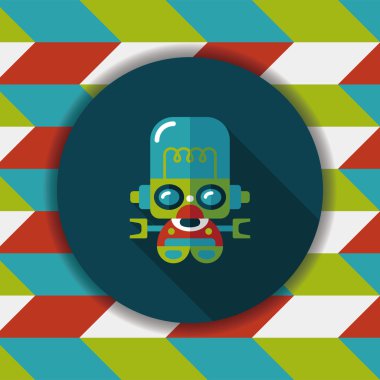 Robot kavramı uzun gölge, eps10 düz simgesiyle