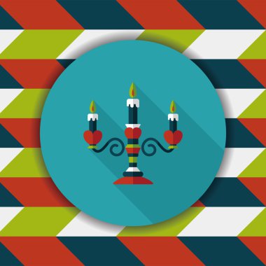 Sevgililer günü mum uzun gölge, eps10 düz simgesiyle