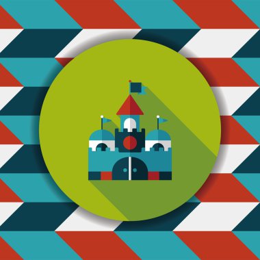 Bina kale uzun gölge, eps10 düz simgesiyle