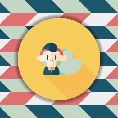 Uzun Gölge, eps10 ile Sevgililer günü çocuk düz simgesi