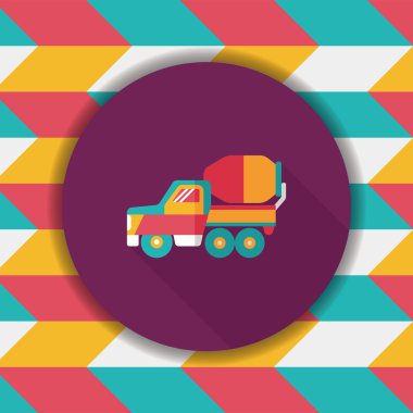 Uzun Gölge, eps10 ile ulaşım kamyon düz simgesi