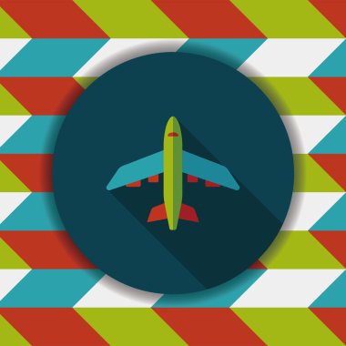 Uzun Gölge, eps10 ile ulaşım uçak düz simgesi