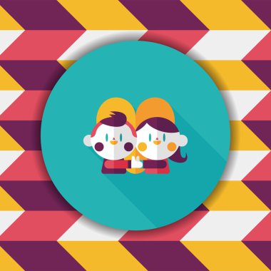 Uzun Gölge, eps10 ile Sevgililer günü Çift düz simgesi