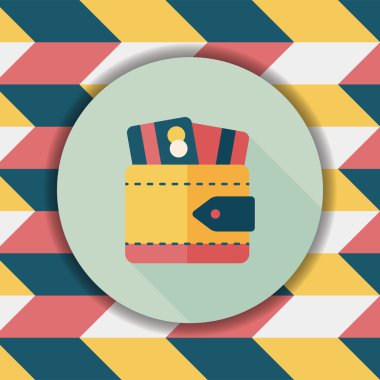 m-cüzdan ile uzun gölge, eps10 düz simgesi