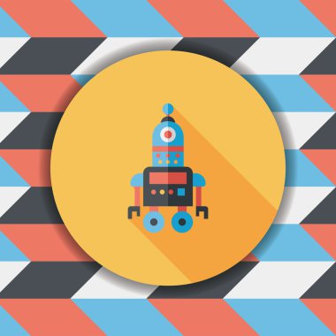 Robot kavramı uzun gölge, eps10 düz simgesiyle