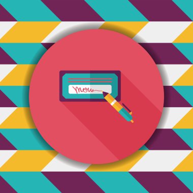 Fatura onay düz simgesi ile uzun gölge, eps10