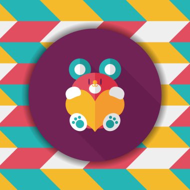 Sevgililer günü hediyesi ayı düz simgesiyle uzun gölge, eps10