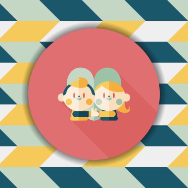 Uzun Gölge, eps10 ile Sevgililer günü Çift düz simgesi