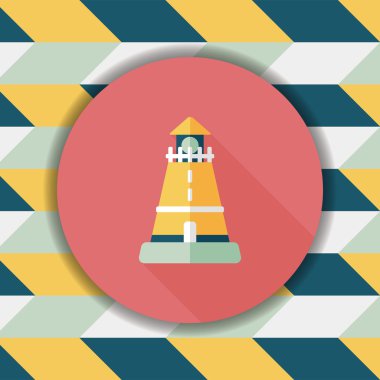 Deniz feneri uzun gölge, eps10 düz simgesiyle