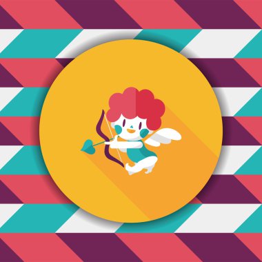 Sevgililer günü aşk tanrısı uzun gölge, eps10 düz simgesiyle