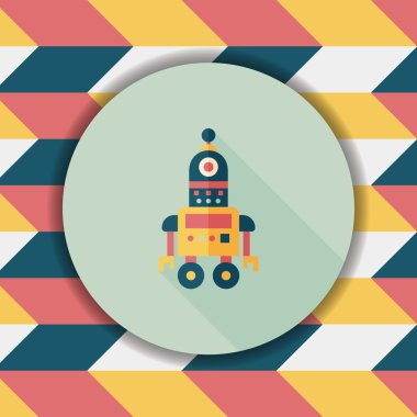 Robot kavramı uzun gölge, eps10 düz simgesiyle