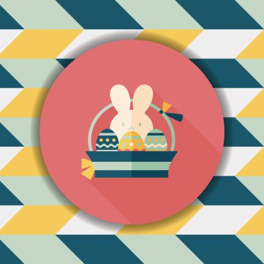 Paskalya tavşanı düz simgesi ile uzun gölge, eps10