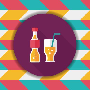 Uzun Gölge, eps10 ile soda içmek düz simgesi