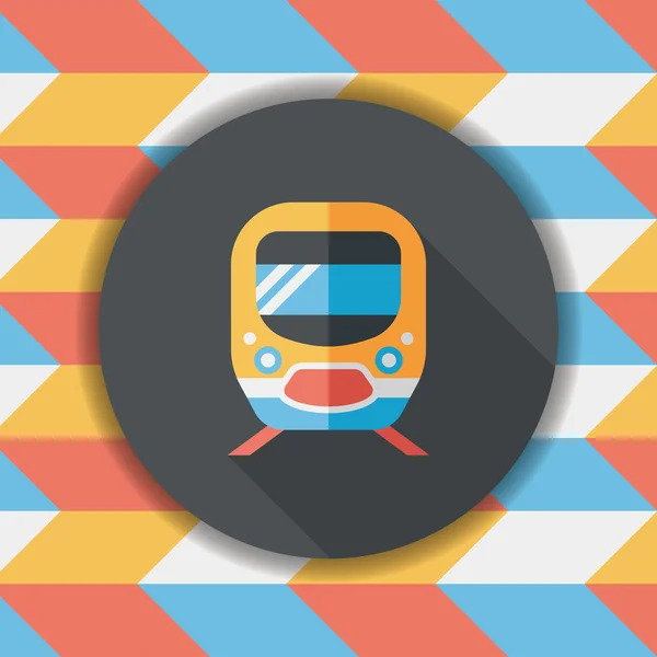 Szállítás metró lapos ikon a hosszú árnyék, eps10 — Stock Vector