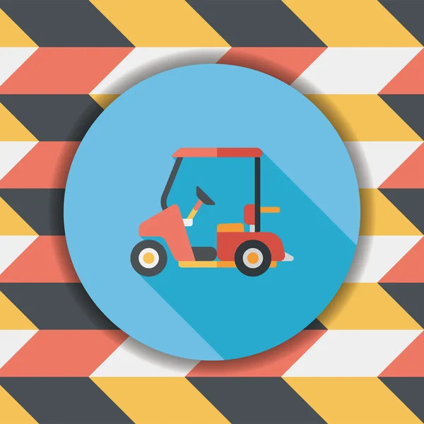 Транспорт Golf Cart flat icon with long shadow, eps10 — стоковый вектор