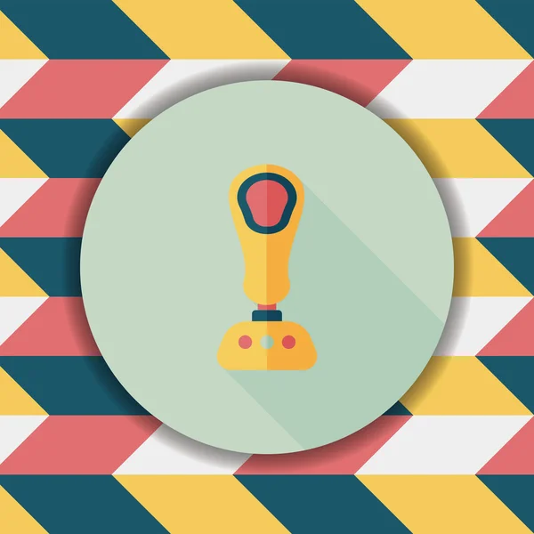 Joystick flat icon with long shadow, eps10 — стоковый вектор