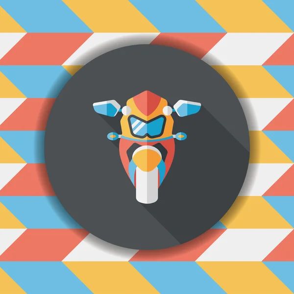 Transportation motorcycle flat icon with long shadow,eps10