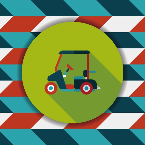 Vervoer Golf Cart platte pictogram met lange schaduw, eps10 — Stockvector