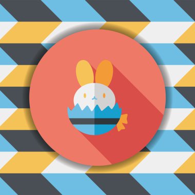 Paskalya tavşanı düz simgesi ile uzun gölge, eps10