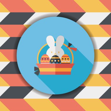 Paskalya tavşanı düz simgesi ile uzun gölge, eps10
