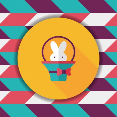 Paskalya tavşanı düz simgesi ile uzun gölge, eps10