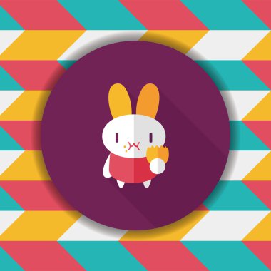 Paskalya tavşanı düz simgesi ile uzun gölge, eps10