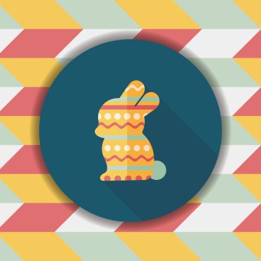 Paskalya tavşanı düz simgesi ile uzun gölge, eps10