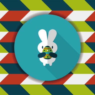 Paskalya tavşanı düz simgesi ile uzun gölge, eps10