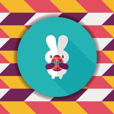 Paskalya tavşanı düz simgesi ile uzun gölge, eps10