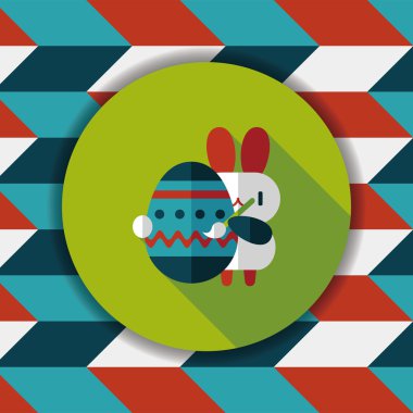 Paskalya tavşanı düz simgesi ile uzun gölge, eps10