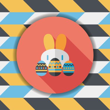 Paskalya tavşanı düz simgesi ile uzun gölge, eps10