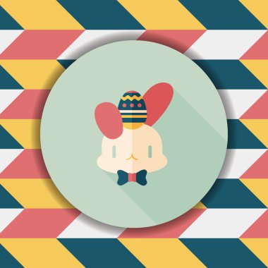 Paskalya tavşanı düz simgesi ile uzun gölge, eps10