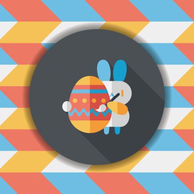 Paskalya tavşanı düz simgesi ile uzun gölge, eps10