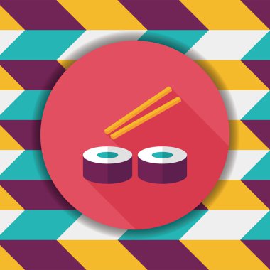 suşi uzun gölge, eps10 düz simgesiyle