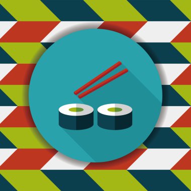 suşi uzun gölge, eps10 düz simgesiyle