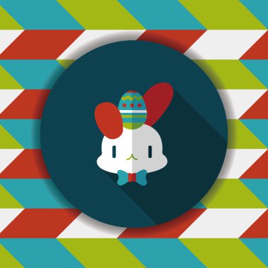 Paskalya tavşanı düz simgesi ile uzun gölge, eps10