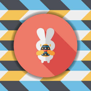 Paskalya tavşanı düz simgesi ile uzun gölge, eps10