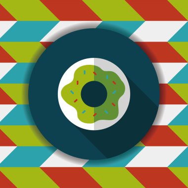 Donut düz simgesi ile uzun gölge, eps10