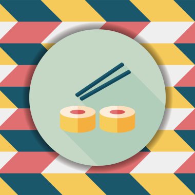 suşi uzun gölge, eps10 düz simgesiyle