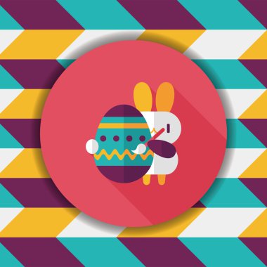 Paskalya tavşanı düz simgesi ile uzun gölge, eps10