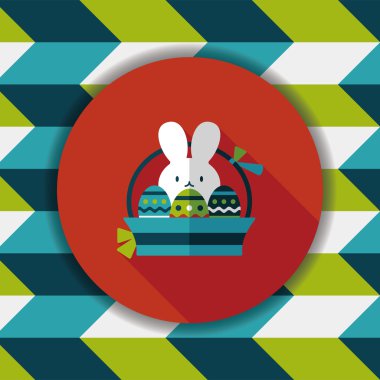 Paskalya tavşanı düz simgesi ile uzun gölge, eps10