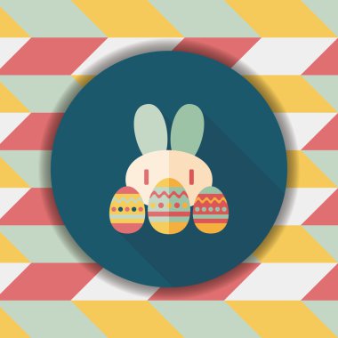 Paskalya tavşanı düz simgesi ile uzun gölge, eps10