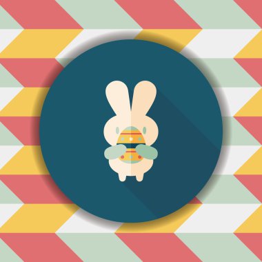 Paskalya tavşanı düz simgesi ile uzun gölge, eps10