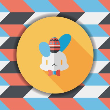 Paskalya tavşanı düz simgesi ile uzun gölge, eps10