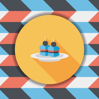 sandviç uzun gölge, eps10 düz simgesiyle